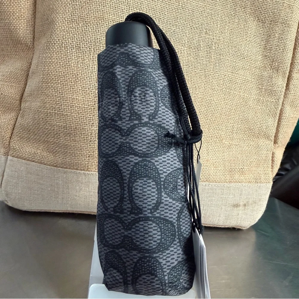 Coach Mini Black and Gray Umbrella with UV protection / CZ197 - Picture 2 of 9